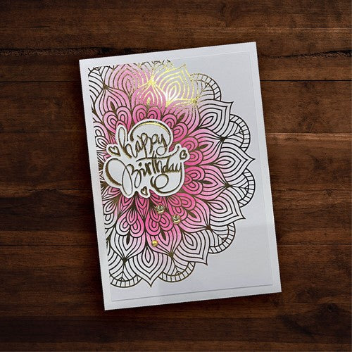 Paper Rose Mandala Card Fronts Gold Foil 6x6 Paper 29242 hearts