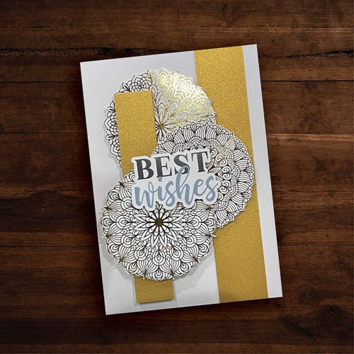 Paper Rose Mandala Card Fronts Gold Foil 6x6 Paper 29242 best wishes