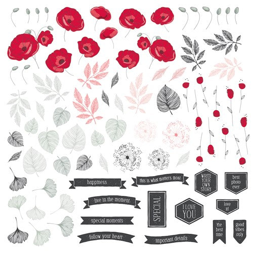 ModaScrap Spring Poppies Die Cuts msdc021