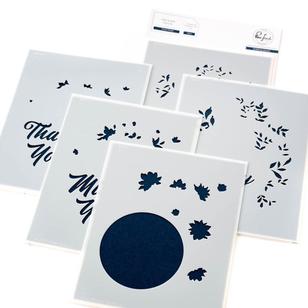 PinkFresh Studio Circle Floral Stencil 194623