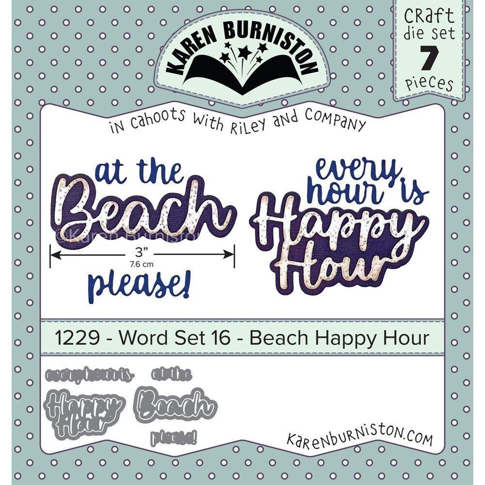 Karen Burniston Word Set 16 Beach Happy Hour Dies 1229