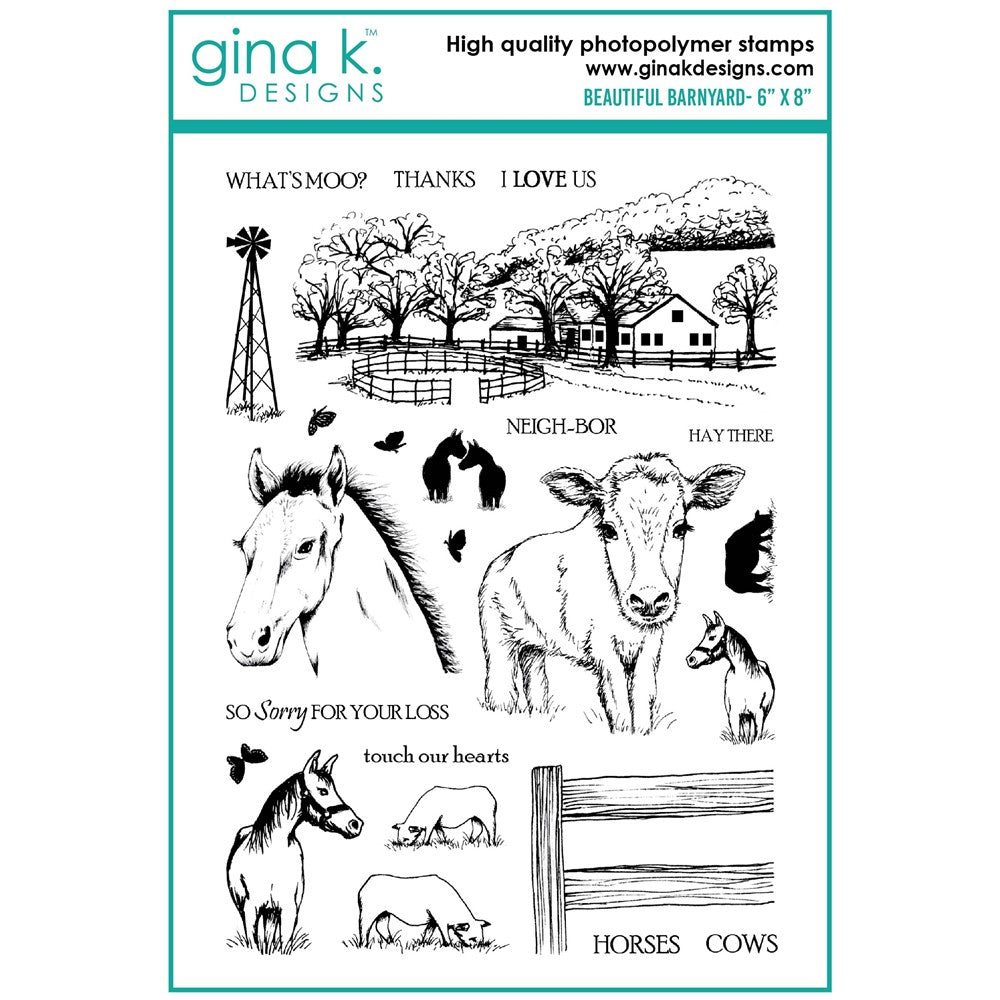 Gina K Designs Beautiful Barnyard Clear Stamps mm119