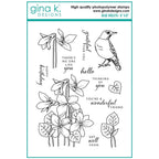 Gina K Designs Blue Violets Clear Stamps as24