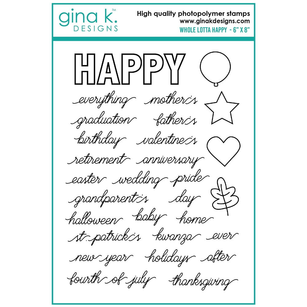 Gina K Designs Whole Lotta Happy Clear Stamps bs56
