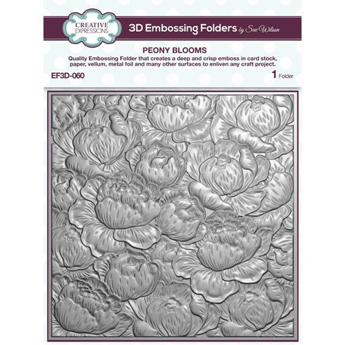 Creative Expressions Peony Blooms 3D Embossing Folder ef3d060