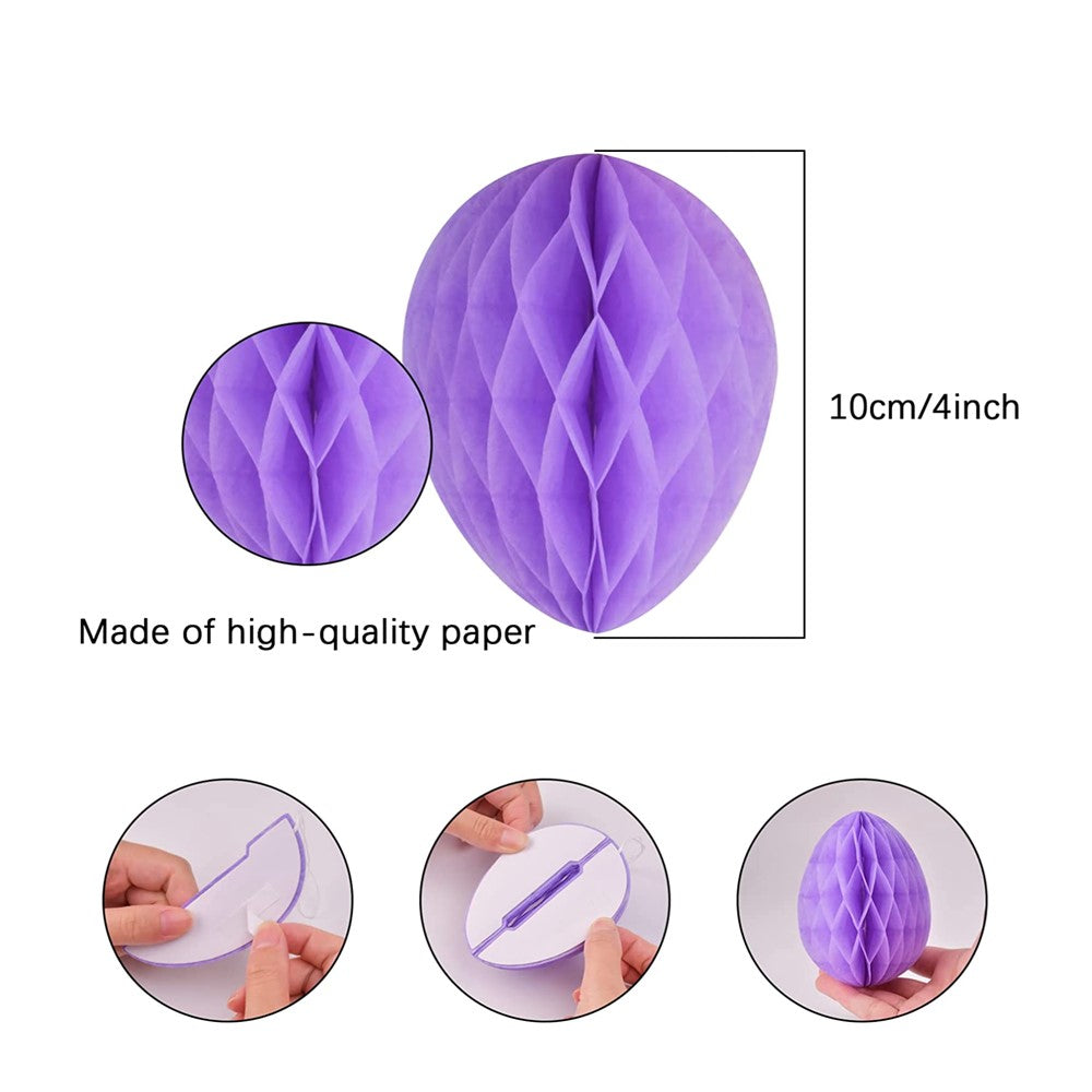 Easter Egg Honeycomb Paper Decorations set of 7 x0037 dimensions detail image
