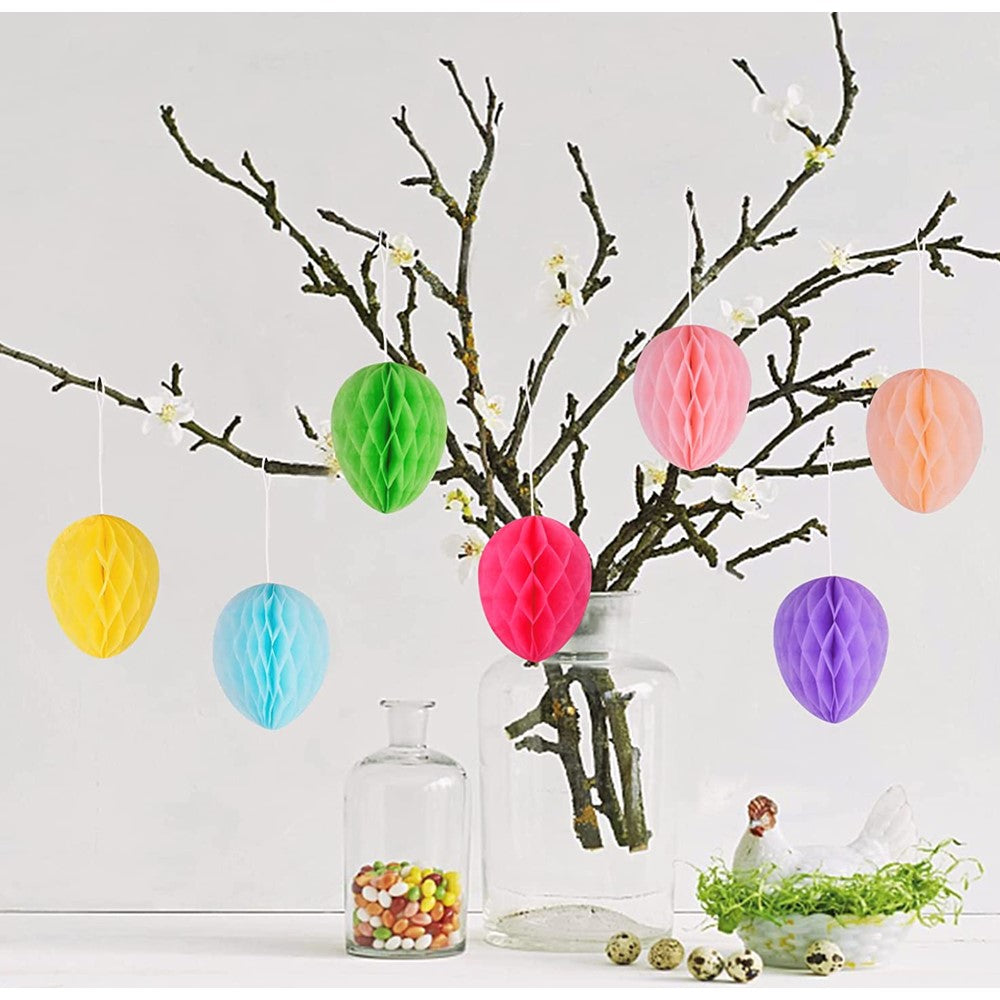 Easter Egg Honeycomb Paper Decorations set of 7 x0037 decoration idea