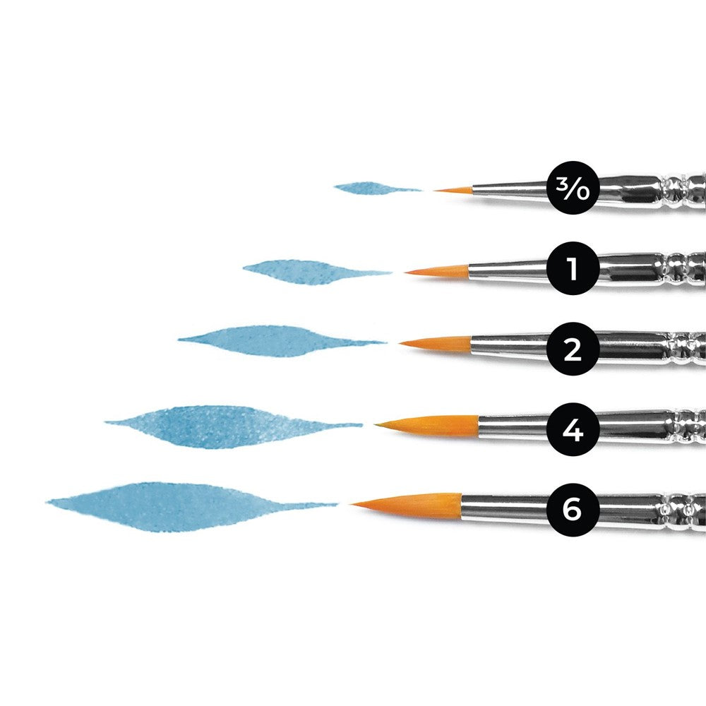 Altenew Fine Watercolor Brushes ALT7578 sizing