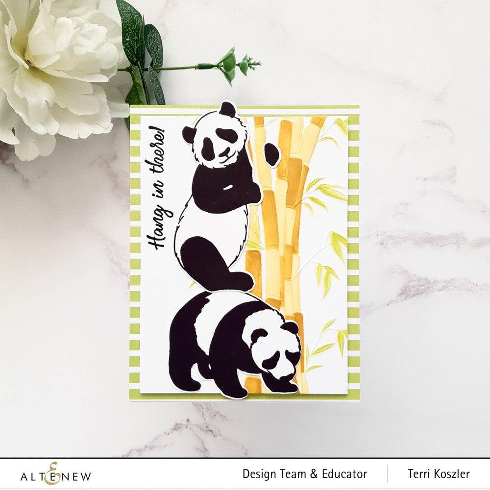 Altenew Roaming Pandas Clear Stamps ALT7664 hang in there
