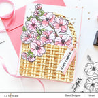 Altenew Wicker Texture 3D Embossing Folder ALT7661 blooms