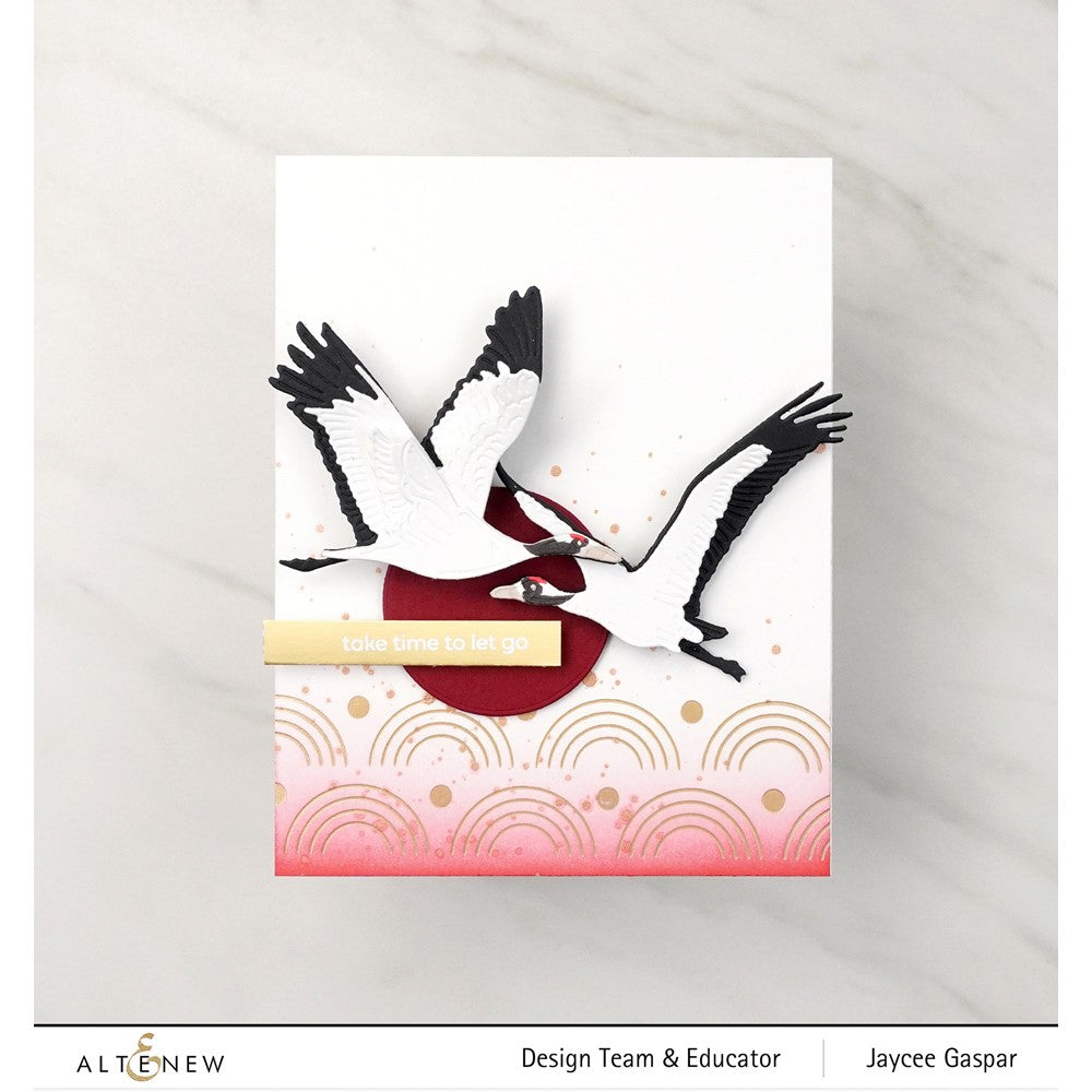 Altenew Modern Rainbow Border Hot Foil Plate ALT7660 birds