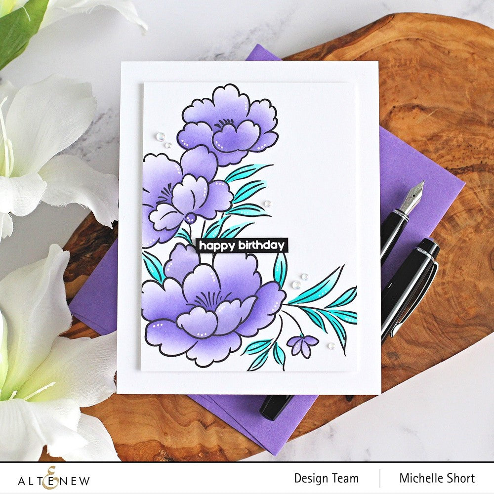 Altenew Soft Blossoms Simple Coloring Stencils ALT7645 blooms