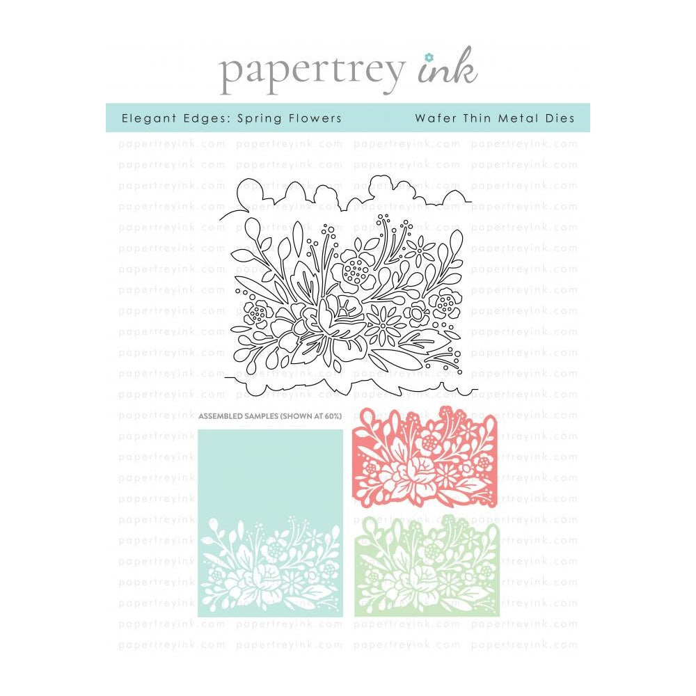 Papertrey Ink Elegant Edges Spring Flowers Dies PTI-0573