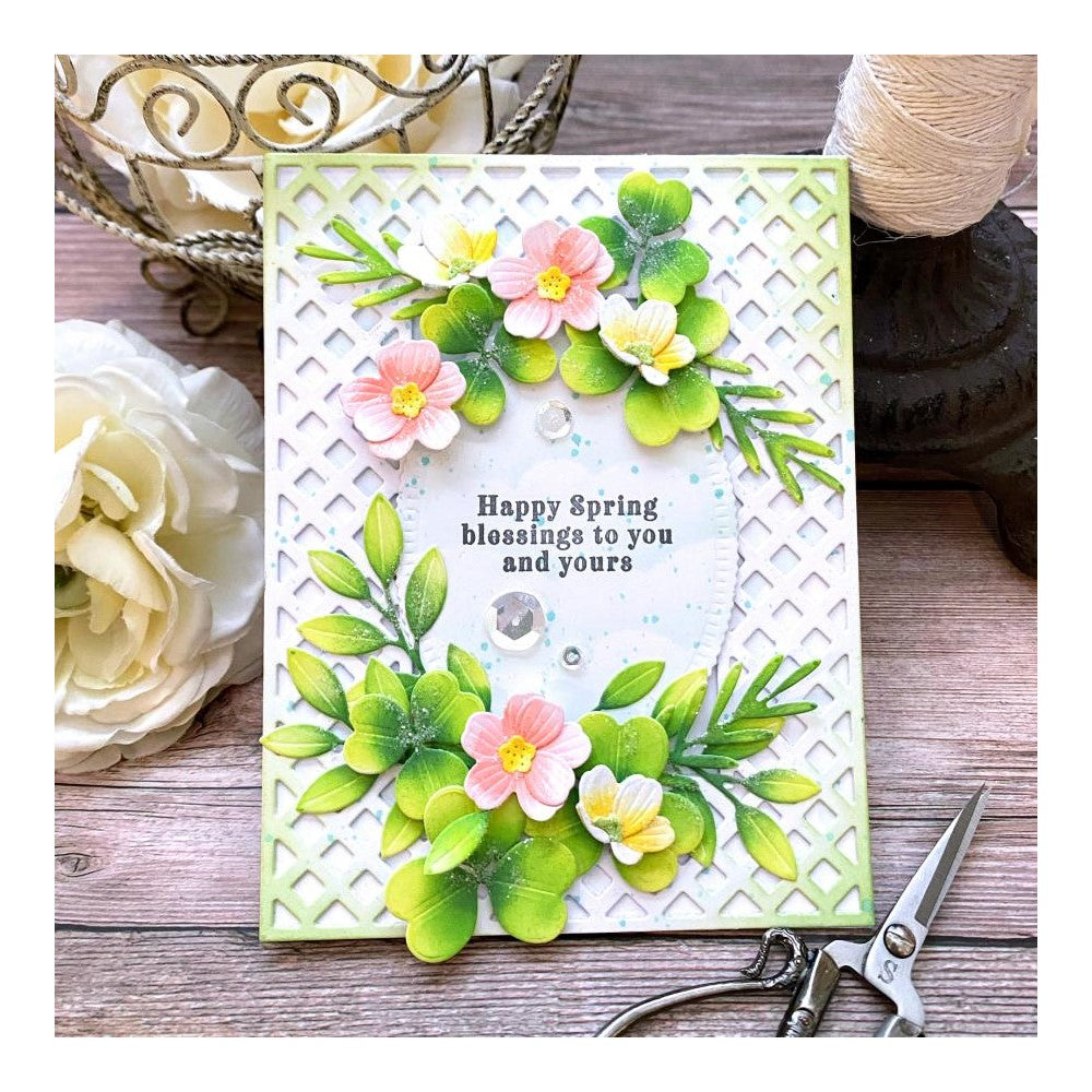 Papertrey Ink Into the Blooms Clover Dies PTI-0569 lattice