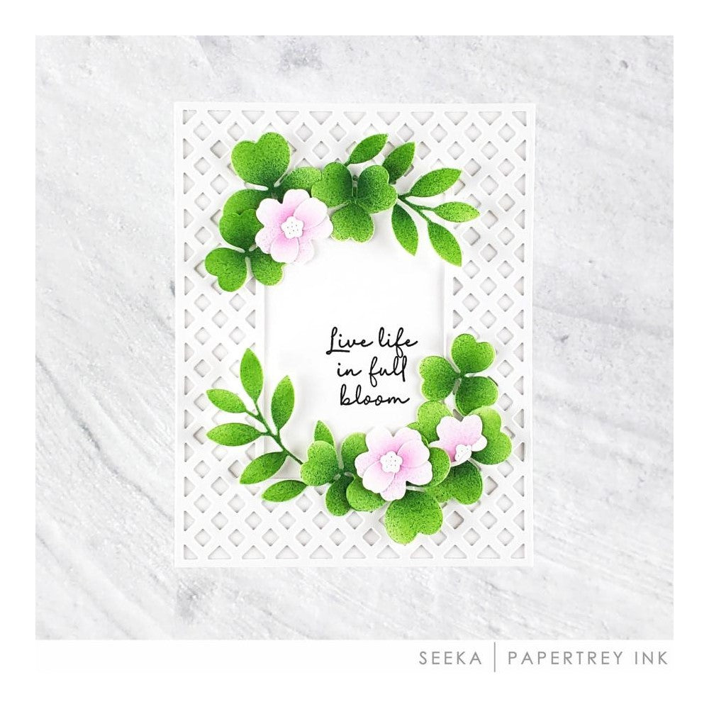 Papertrey Ink Into the Blooms Clover Dies PTI-0569 pink flowers