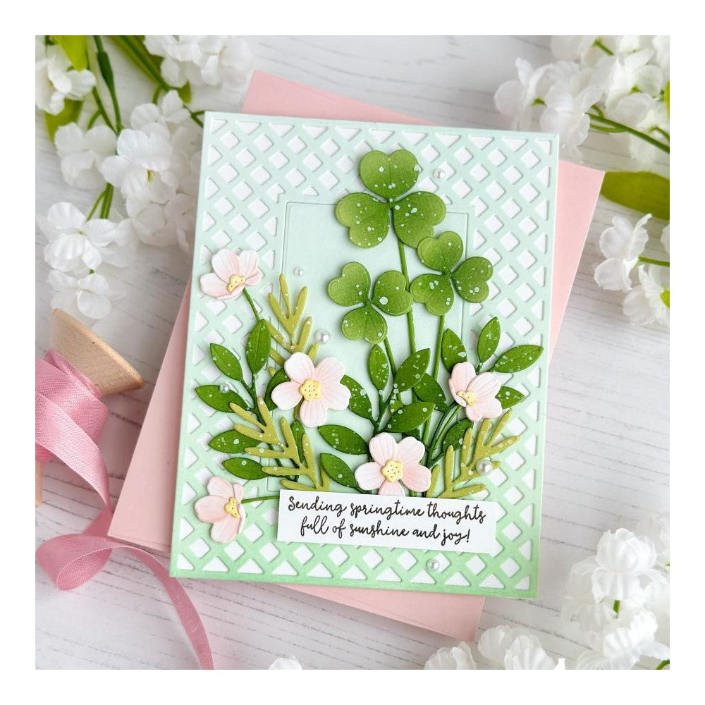 Papertrey Ink Into the Blooms Clover Dies PTI-0569 sunshine and joy