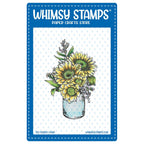 Whimsy Stamps Gerbera Daisies Vase Cling Stamp CWSD445