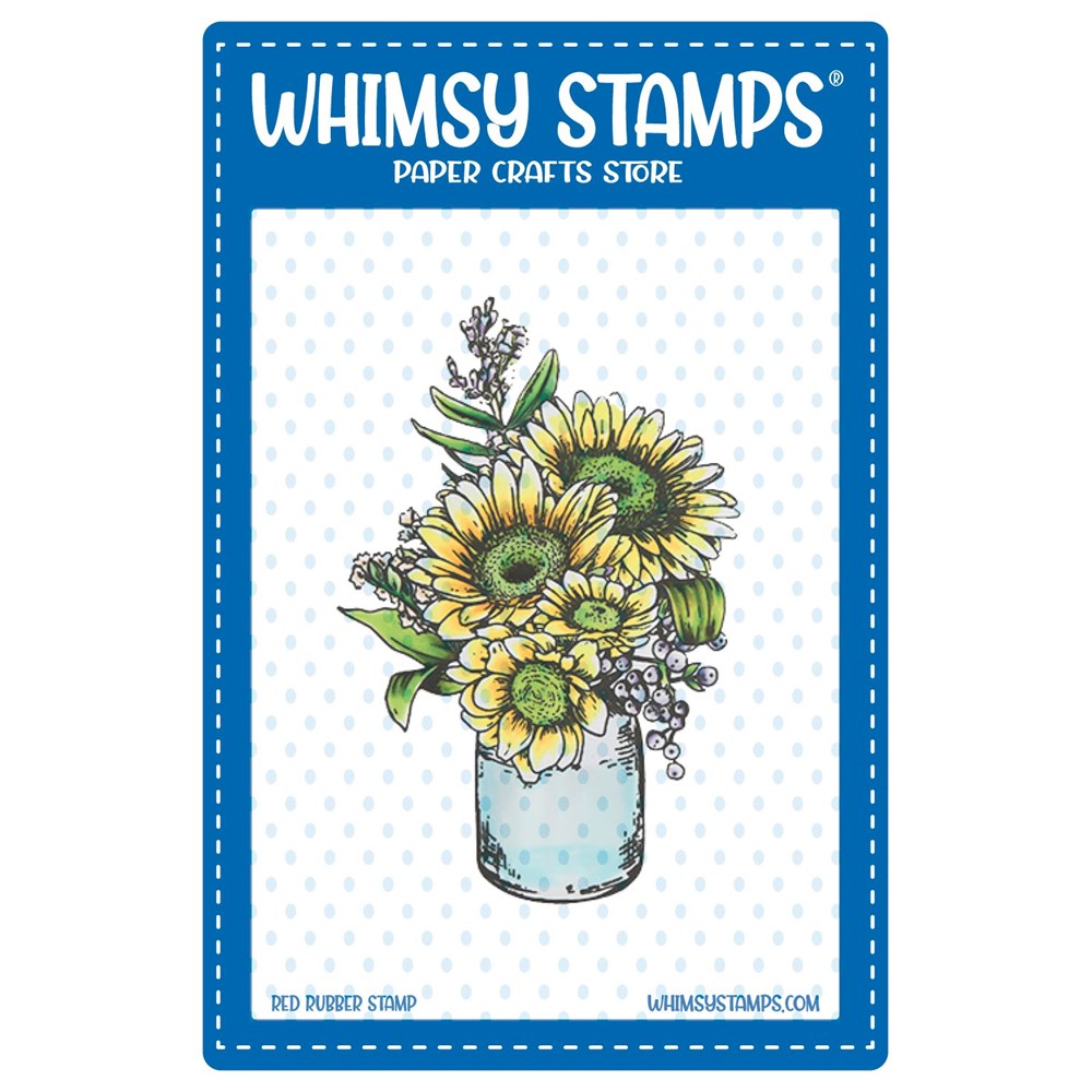 Whimsy Stamps Gerbera Daisies Vase Cling Stamp CWSD445