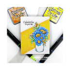 Whimsy Stamps Gerbera Daisies Vase Cling Stamp CWSD445 Celebrate