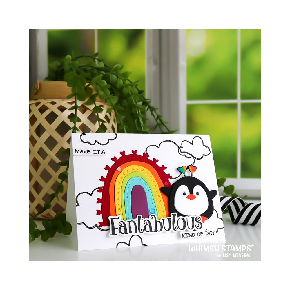Whimsy Stamps Penguin Pals Pretend Dies WSD371a Rainbow