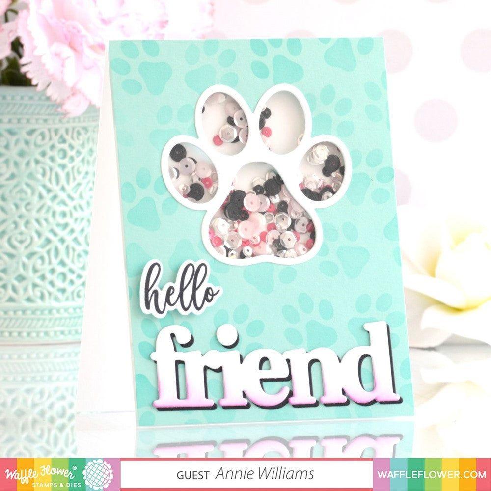 Waffle Flower Paw Print Dies 421280 Hello
