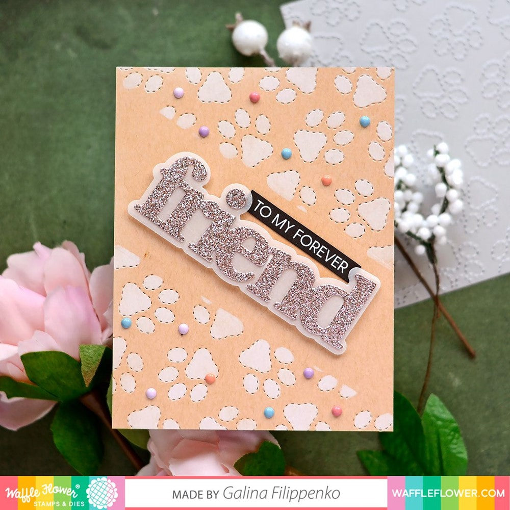 Waffle Flower Paw Print Texture Dies 421270 Friend