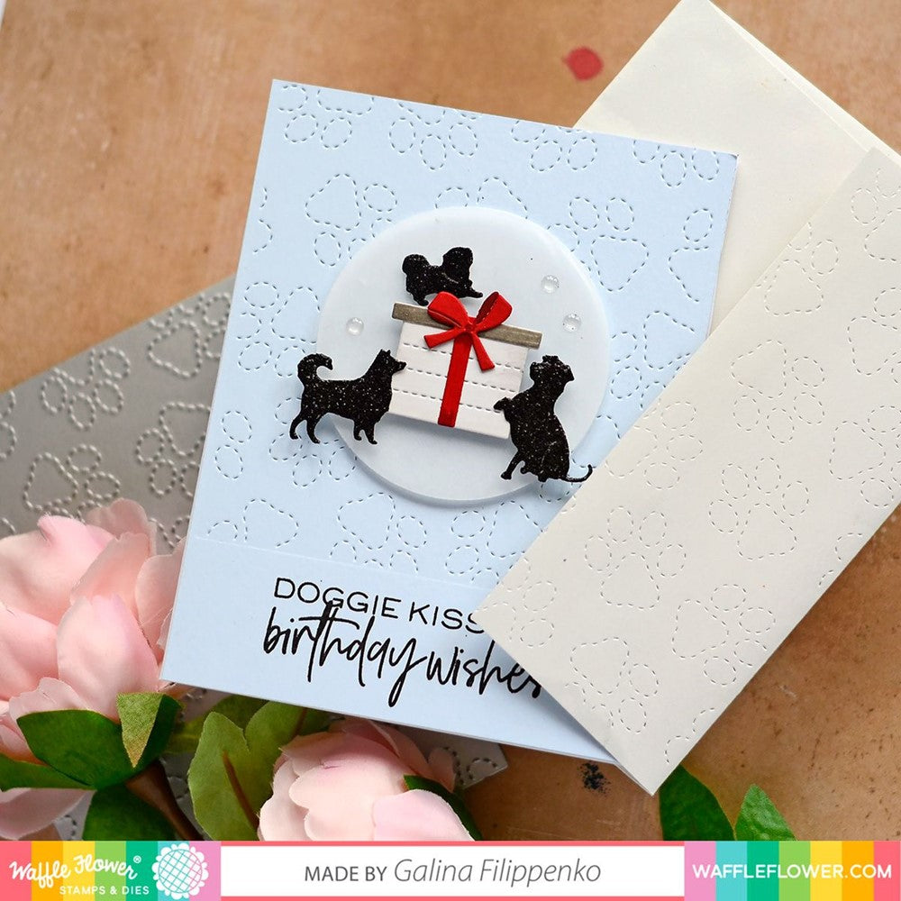 Waffle Flower Paw Print Texture Dies 421270 Doggie Kisses