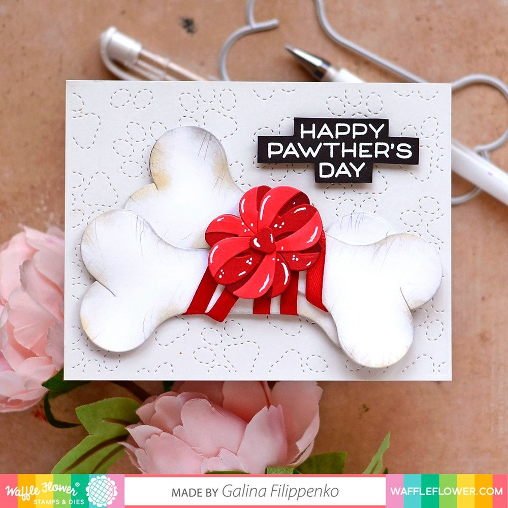 Waffle Flower Bone and Bow Dies 421264 Happy Day