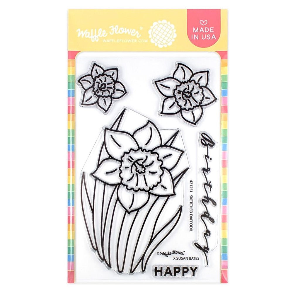 Waffle Flower Sketched Daffodil Clear Stamps 421251