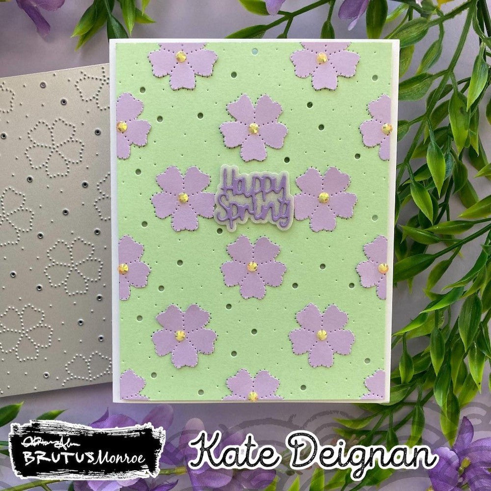 Brutus Monroe Flowers A2 Pierce Die bru2061 happy spring