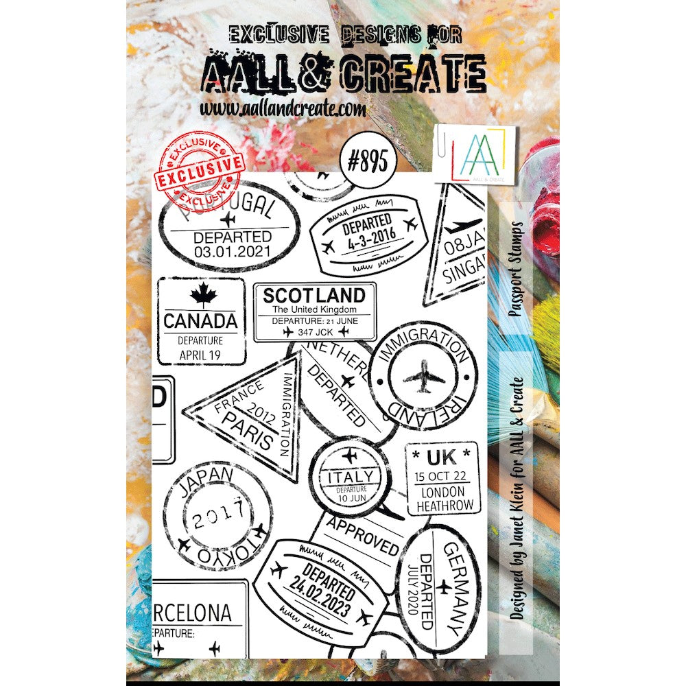 AALL & Create Passport Stamps A7 Clear Stamp aall895