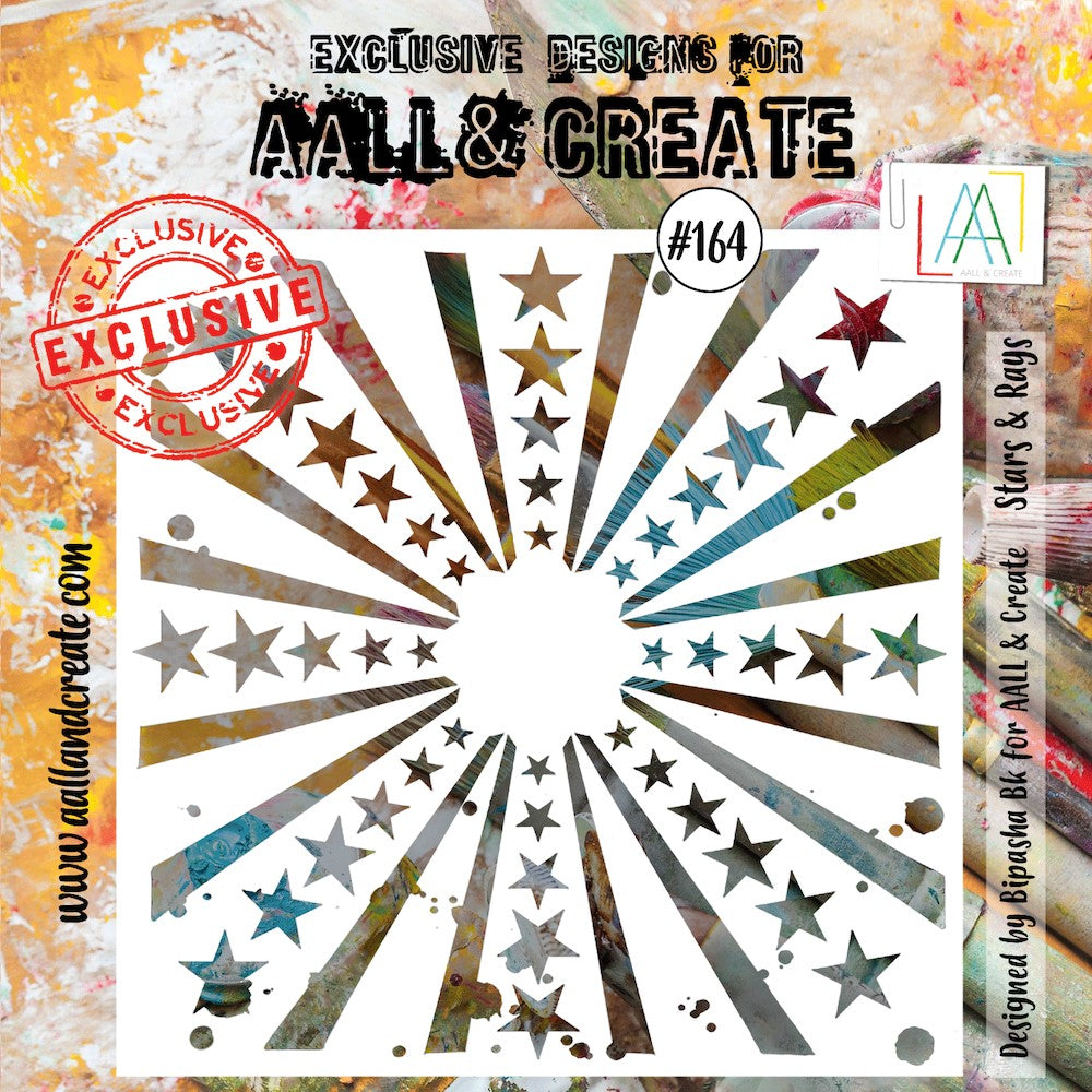 AALL & Create Stars and Rays 6x6 Stencil aal164