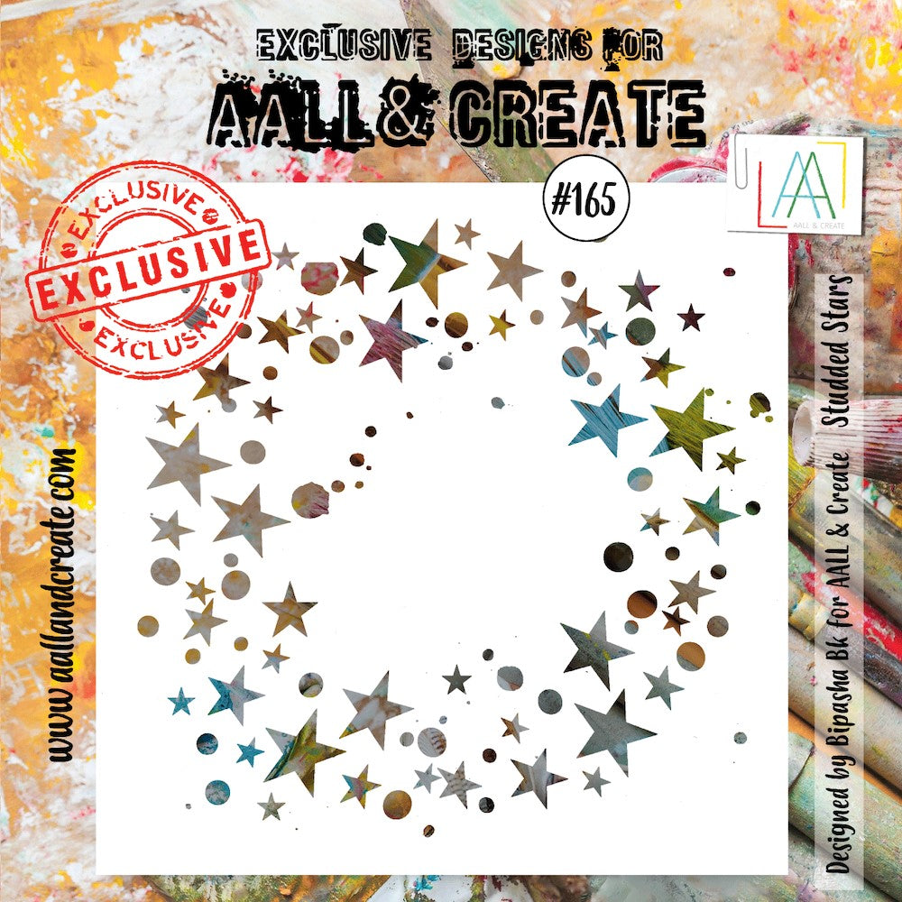 AALL & Create Studded Stars 6x6 Stencil aal165