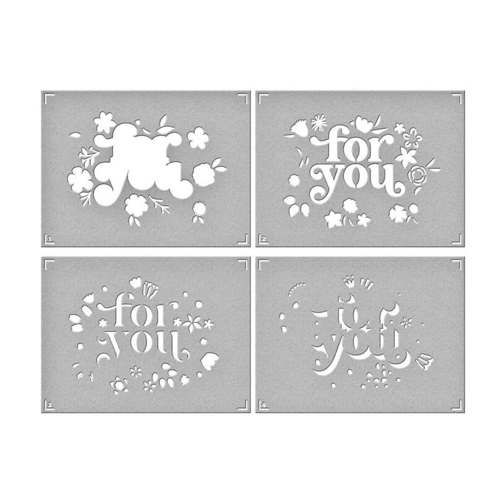 STN-052 Spellbinders Layered Floral For You Stencils