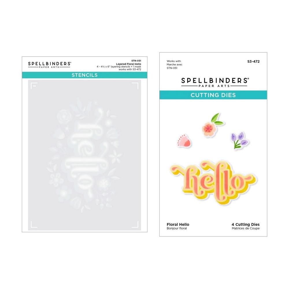 BD-0750 Spellbinders Floral Hello from Stencil and Die Set