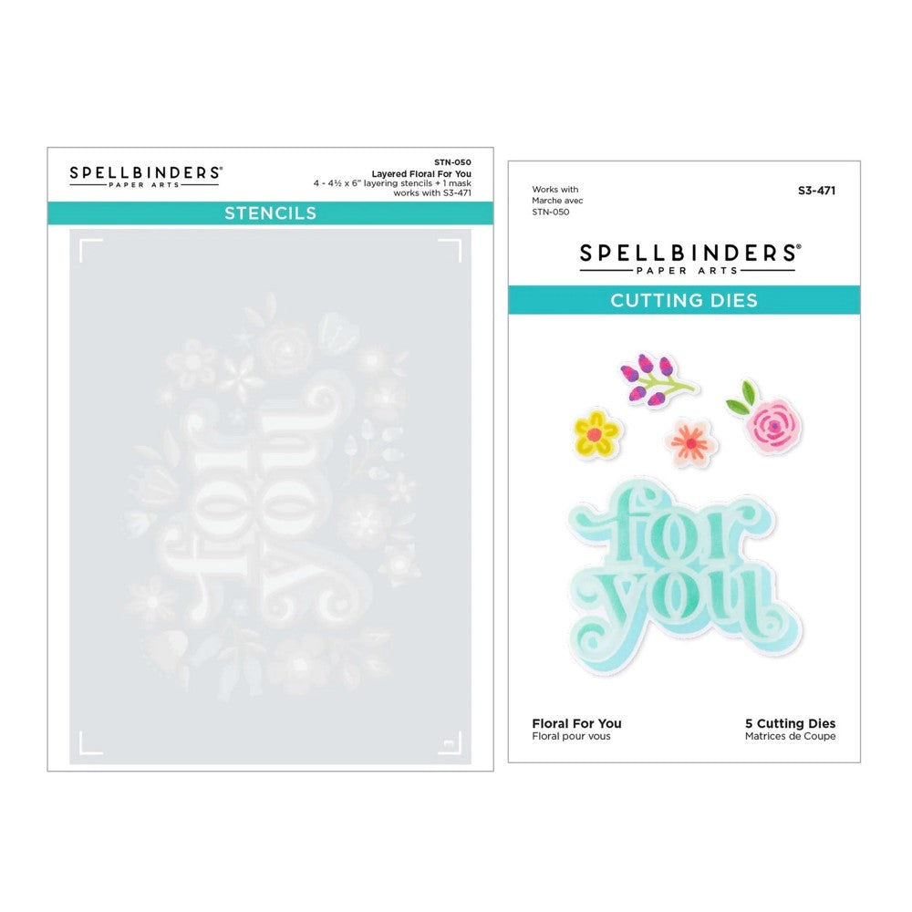 BD-0750 Spellbinders Floral For You Stencil and Die Set