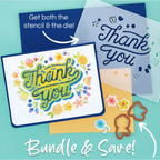 STN-052 Spellbinders Layered Floral Thank You Stencils bundle
