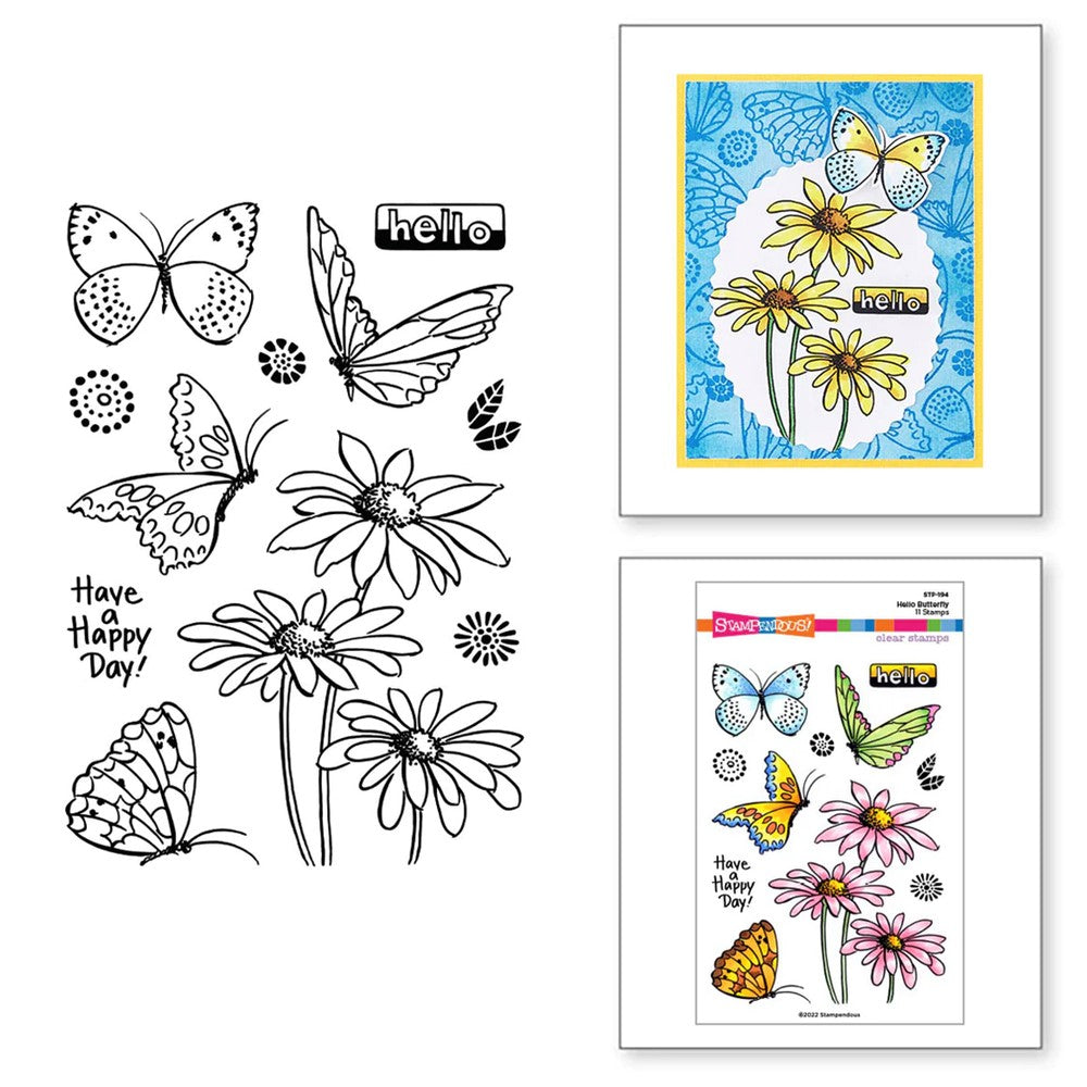 STP-194 Stampendous Hello Butterfly Clear Stamps detail