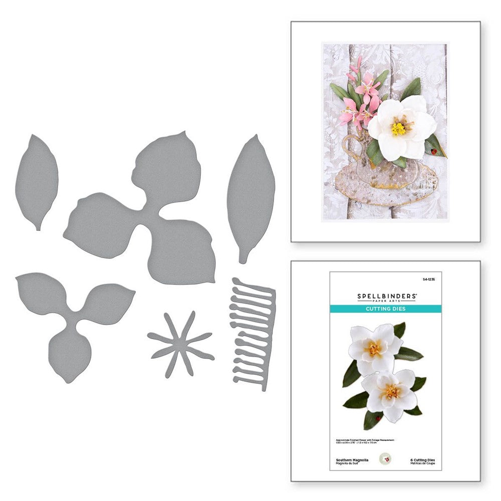 S4-1235 Spellbinders Southern Magnolia Etched Dies detail