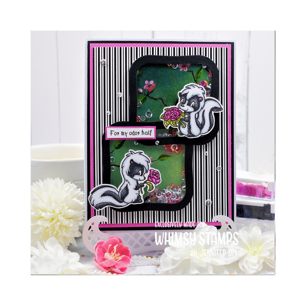 Whimsy Stamps Odorable Skunks Clear Stamps C1413 stripes