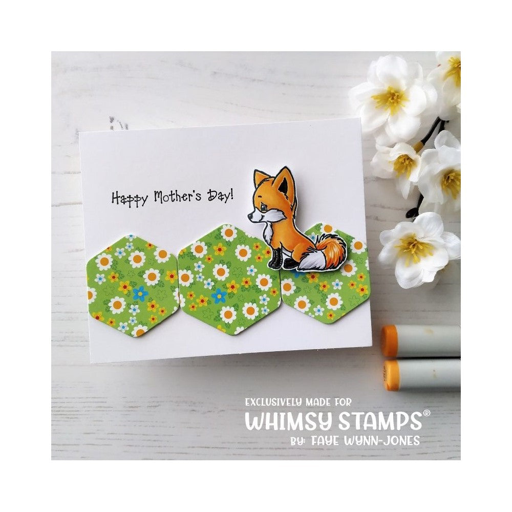 Whimsy Stamps Fox Family Clear Stamps C1412 blooms