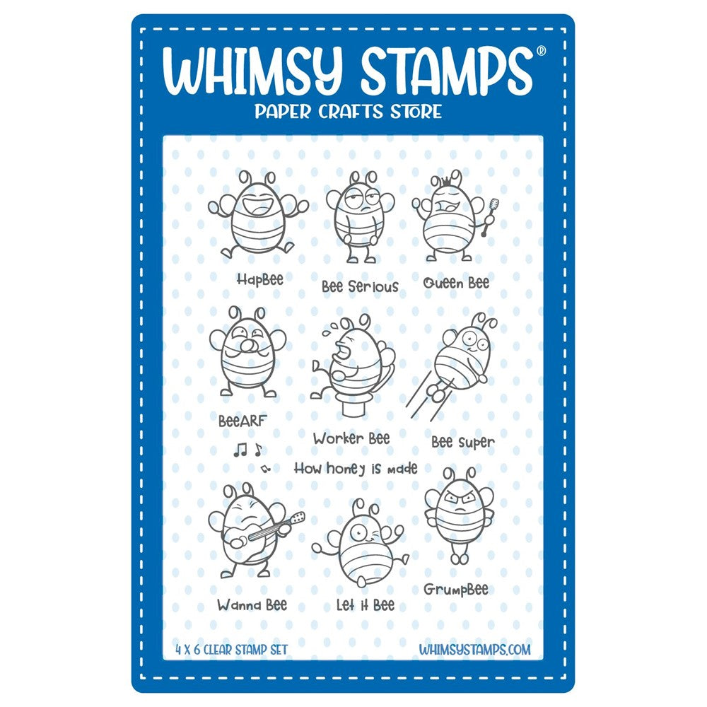 Whimsy Stamps Bizzy Bees 2 Clear Stamps CWSD446