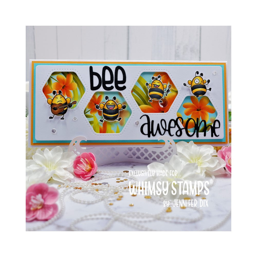Whimsy Stamps Bizzy Bees 2 Clear Stamps CWSD446 blooms