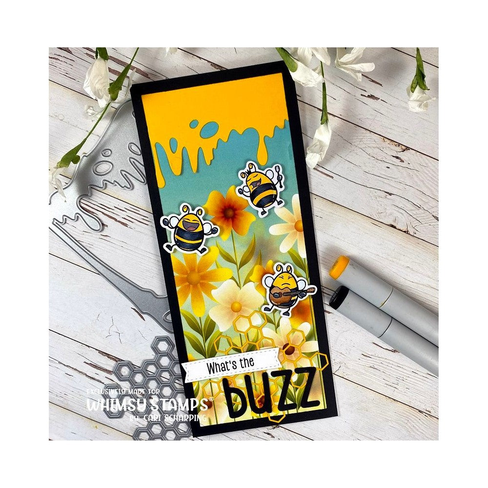 Whimsy Stamps Bizzy Bees 2 Clear Stamps CWSD446 buzz