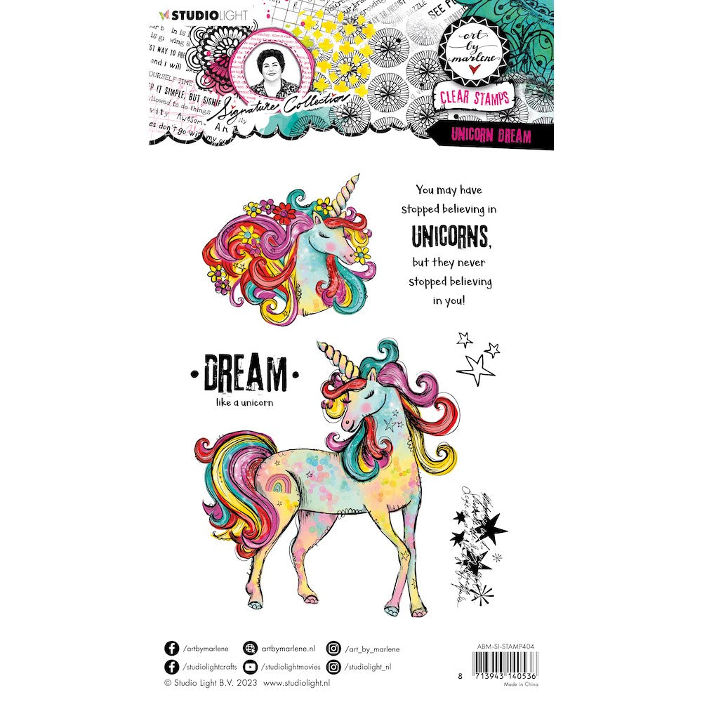 Studio Light Unicorn Dream ABM Signature Clear Stamps abmsistamp404 detail