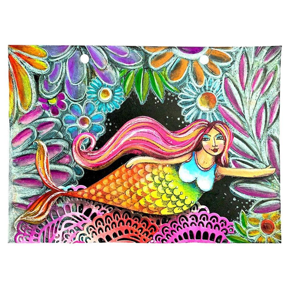 Studio Light Floral Frame ABM Signature Stencil abmsimask184 mermaid