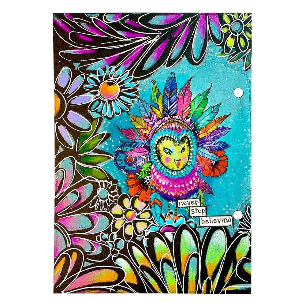 Studio Light Floral Frame ABM Signature Stencil abmsimask184 owl
