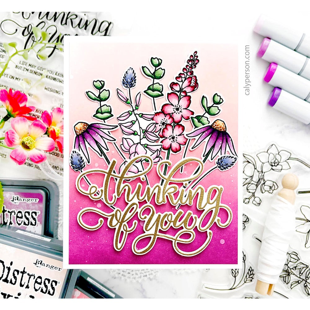 Mama Elephant Clear Stamps Thinking of You blooms