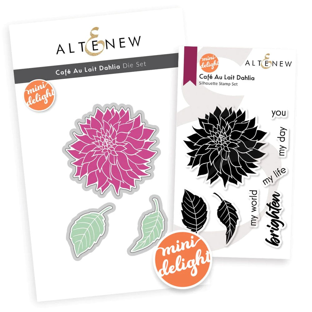 Altenew Mini Delight Cafe Au Lait Dahlia Stamp and Die Set