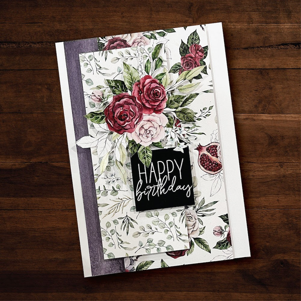 Paper Rose Mediterranean Summer Die Cuts 29185 happy birthday